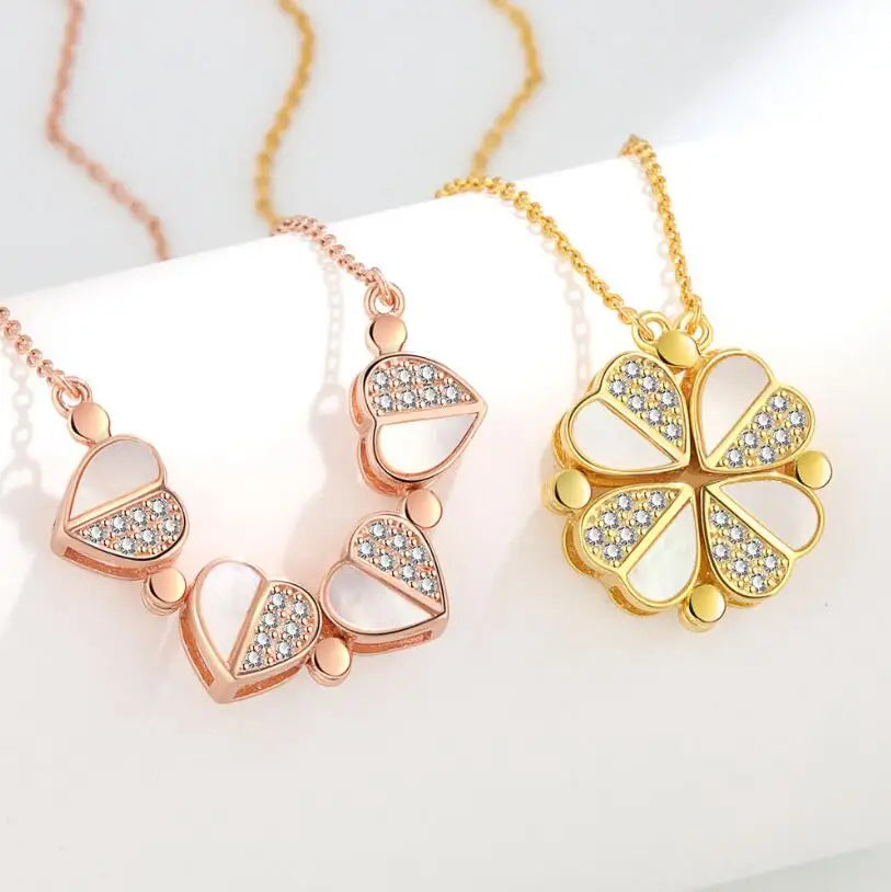 Klaver Harten ketting 2 in 1