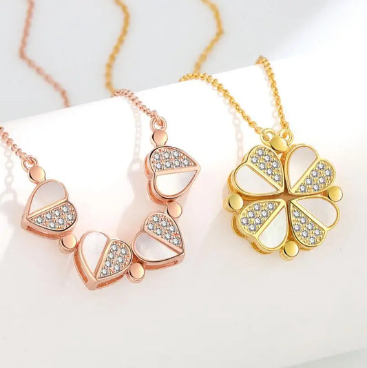 Klaver Harten ketting 2 in 1
