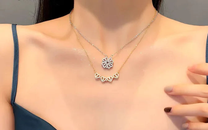 Klaver Harten ketting 2 in 1