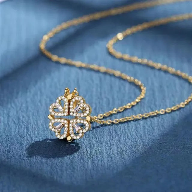 Klaver Harten ketting 2 in 1