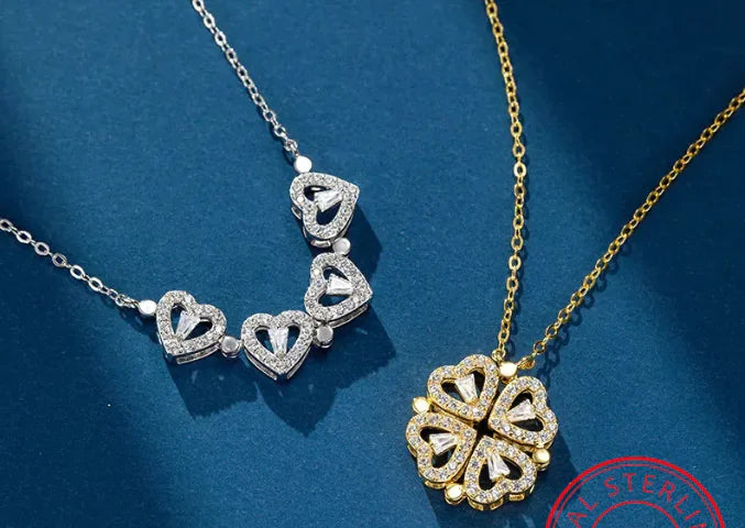 Klaver Harten ketting 2 in 1