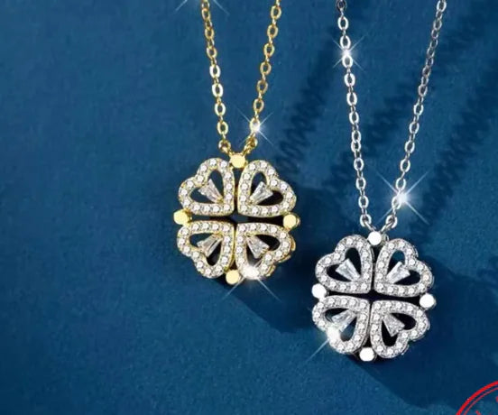 Klaver Harten ketting 2 in 1